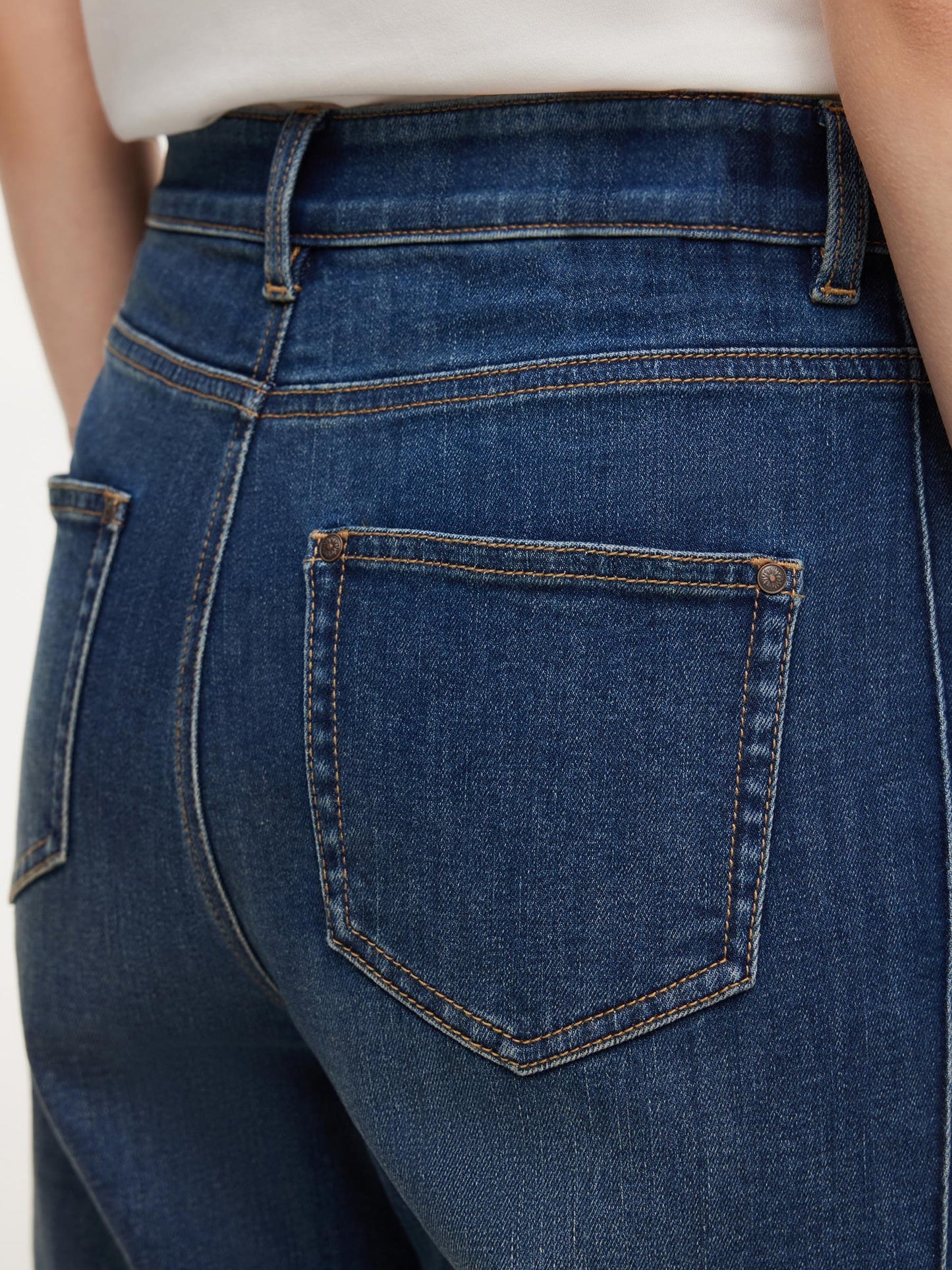 Acetate Blend Denim Adjustable Waist Women Ankle-Length Jeans