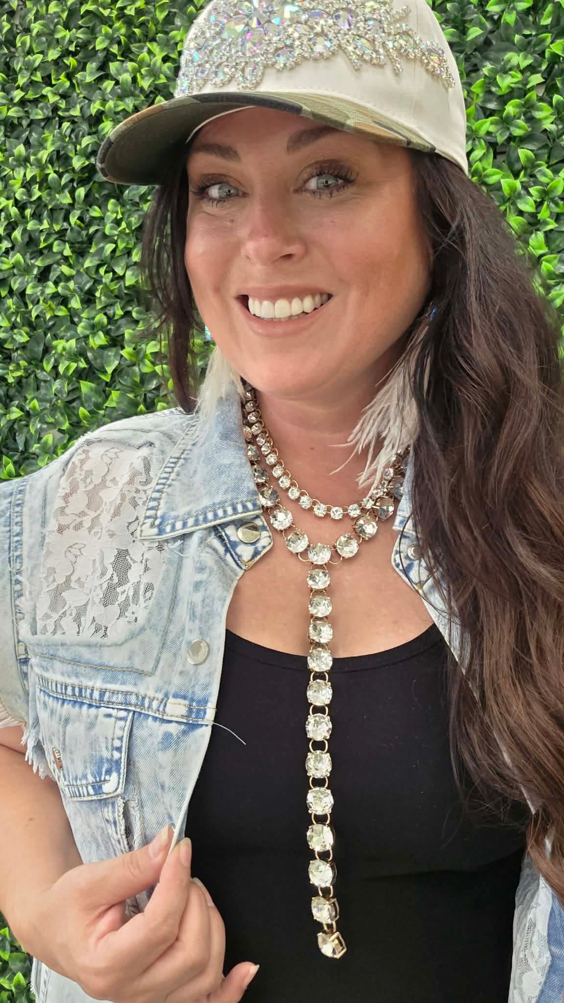 Crystal Rhinestone Collarbone Necklace