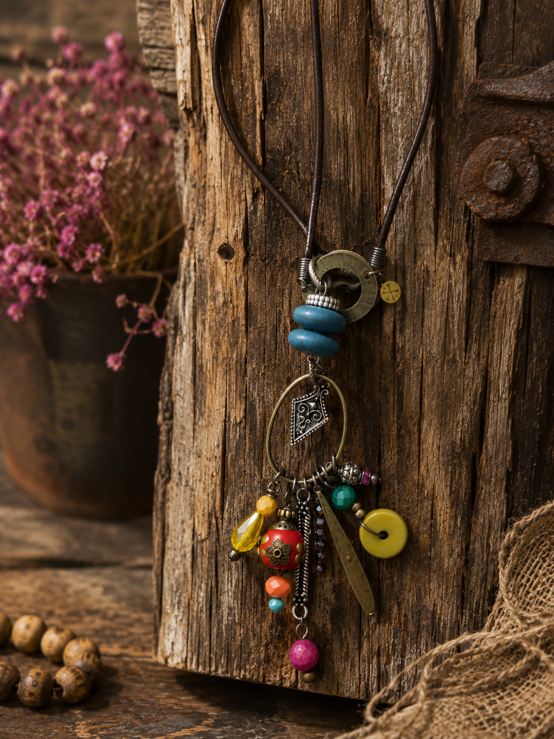 Rust & Relics Boho Charm Necklace