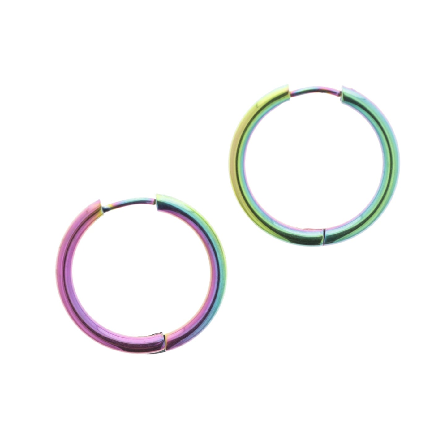 23mm Stainless Steel Rainbow Hoop Earrings