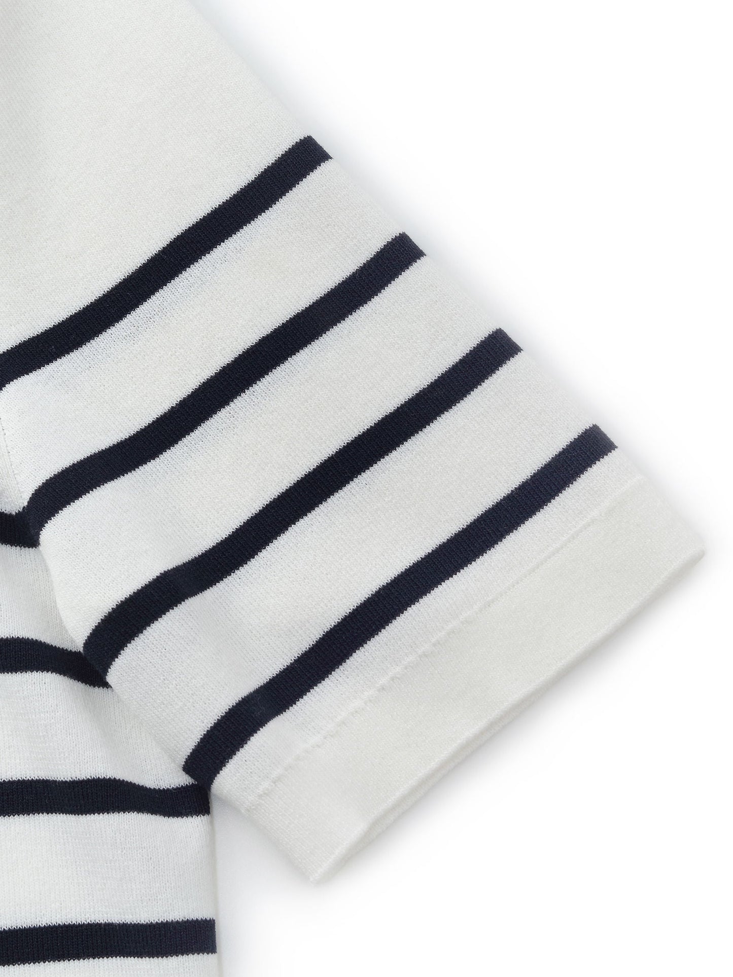 Lyocell Blend Stripe Women Knit Top With Detachable Sailor Collar