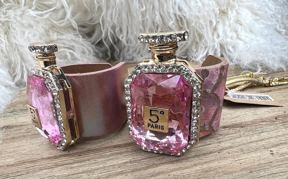 Midnight in Paris Crystal Perfume Bottle Bracelet Cuff by Sandra Ling Designs