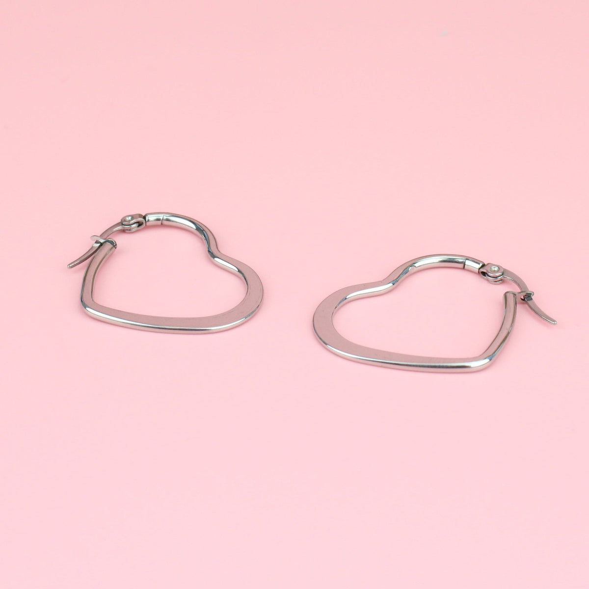 30mm Heart Hoops (Stainless Steel)