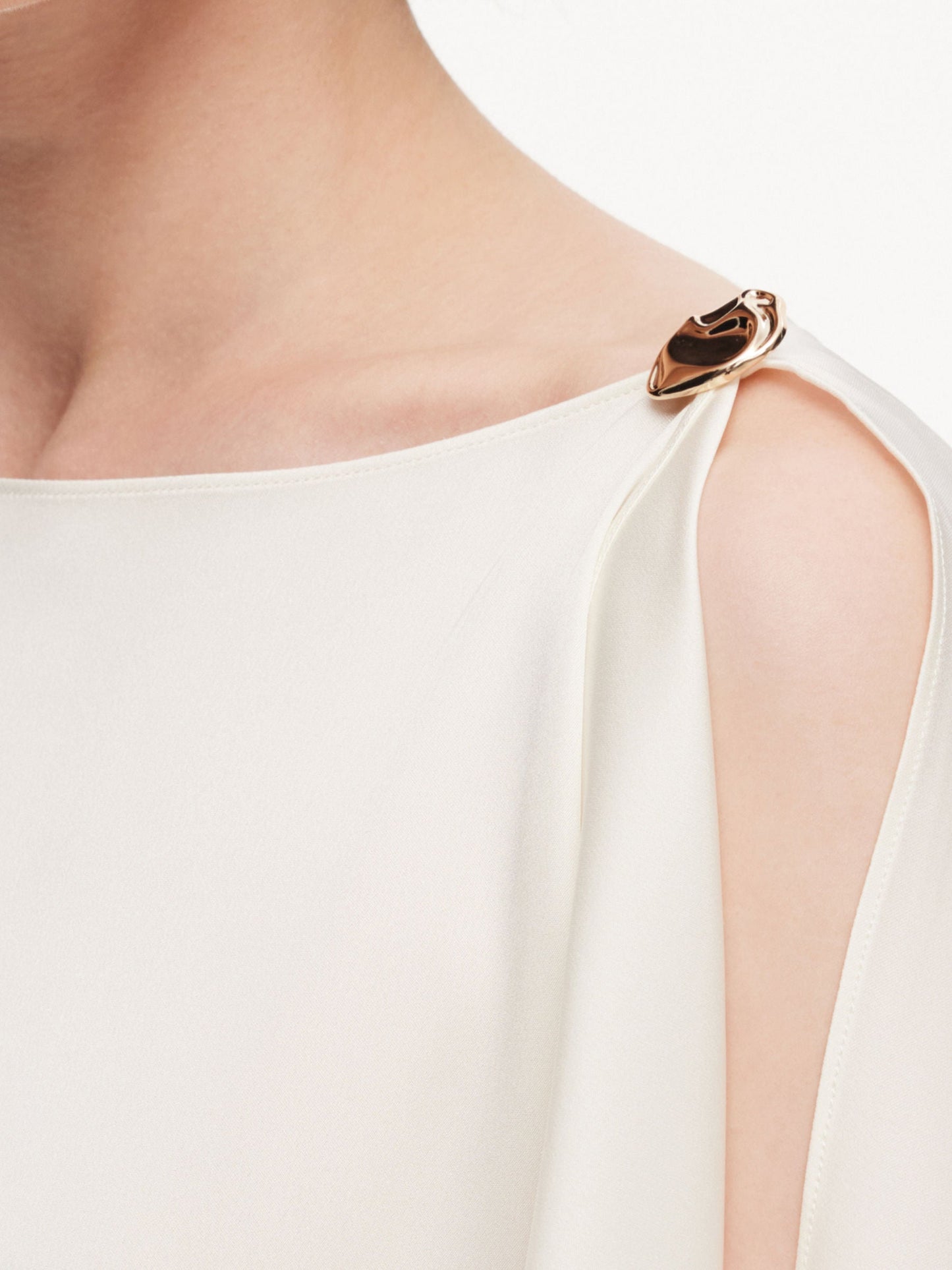 22MM Mulberry Silk Women Asymmetric Draped Blouse