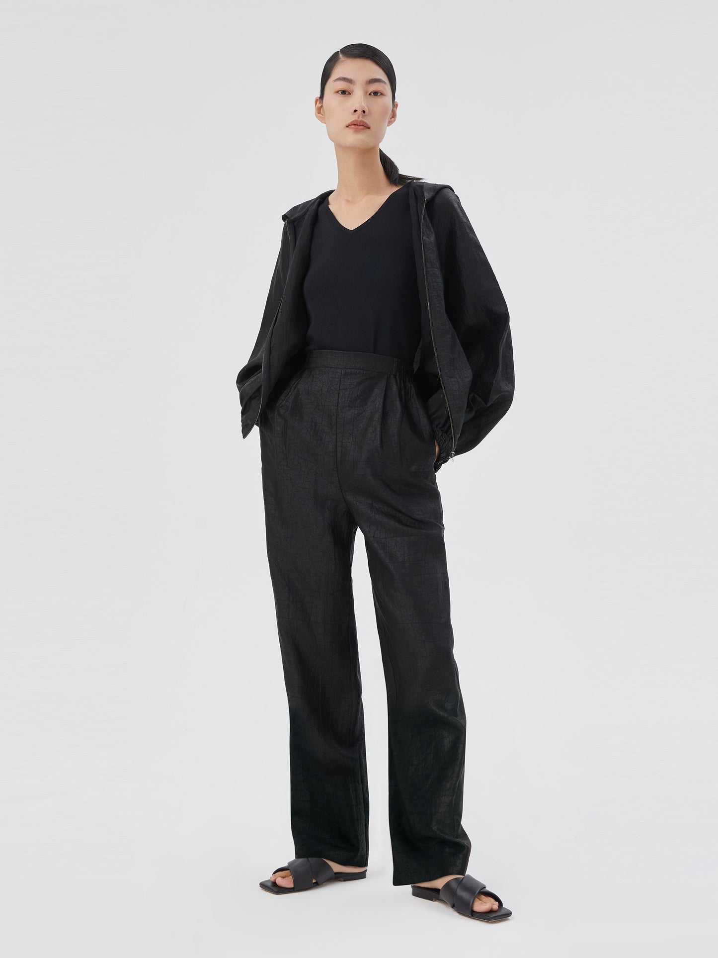 18 Momme Xiang Yun Silk Ankle Banded Pants For Women