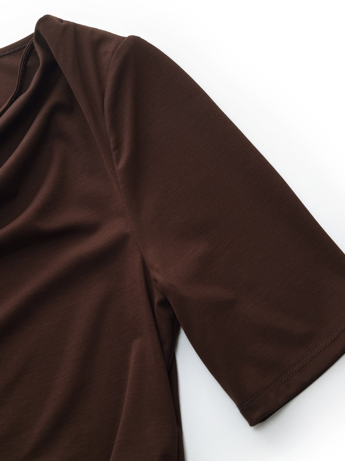 Tencel Blend Stretchy Knit Top And A-Line Skirt Two-Piece Set