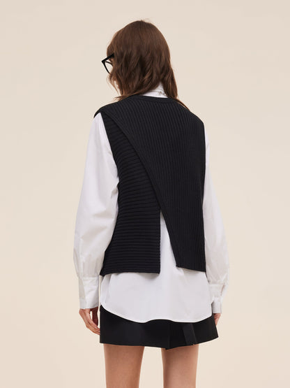 Knit Tank Top And Long Sleeve Shirt Two-Piece Set