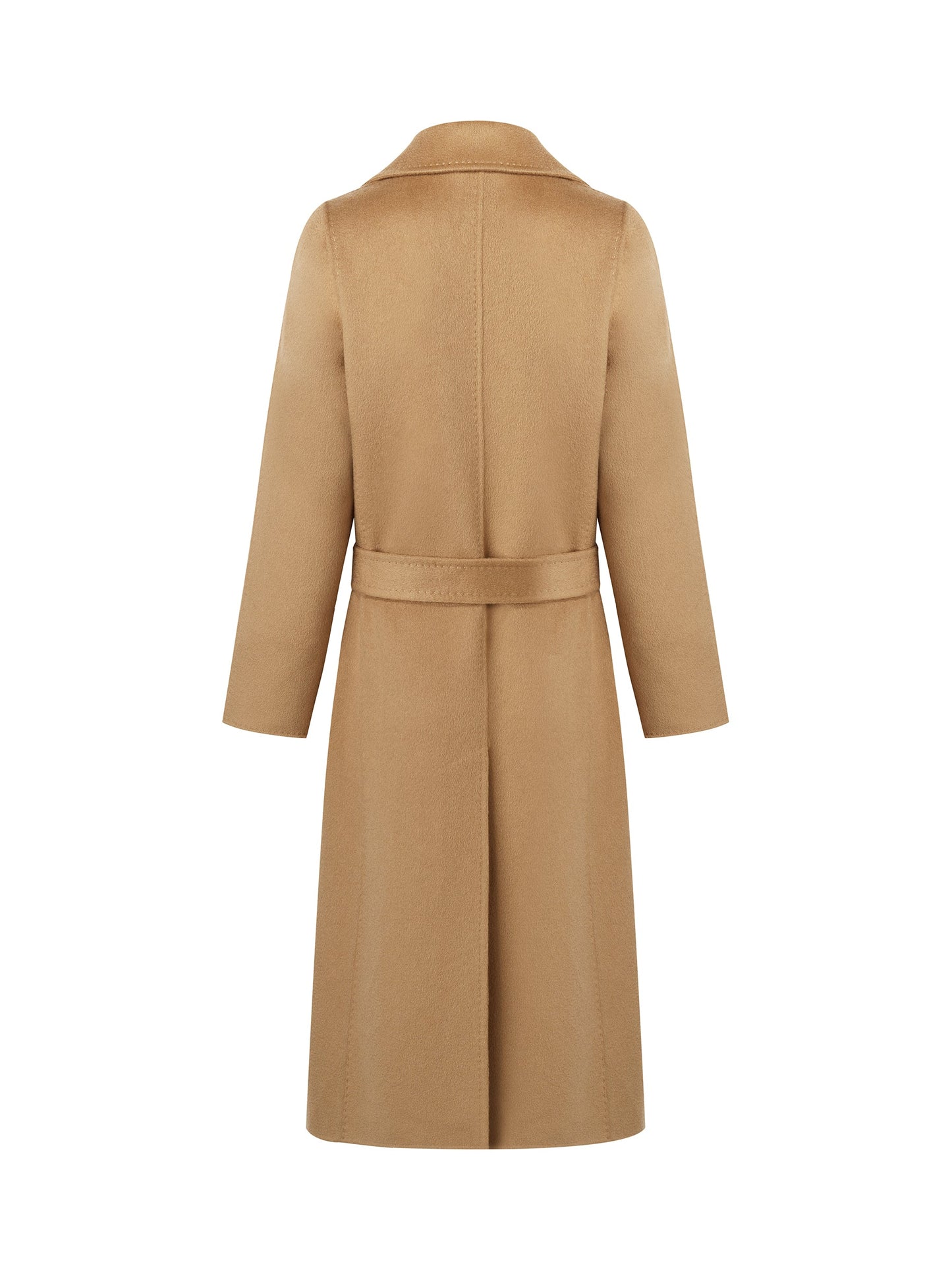 Camel Pure Cashmere Lapel Women Coat