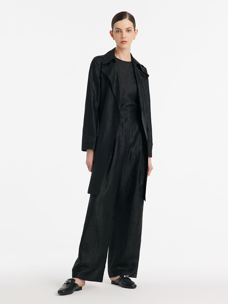 18 Momme Xiang Yun Silk Women Trench Coat With Belt