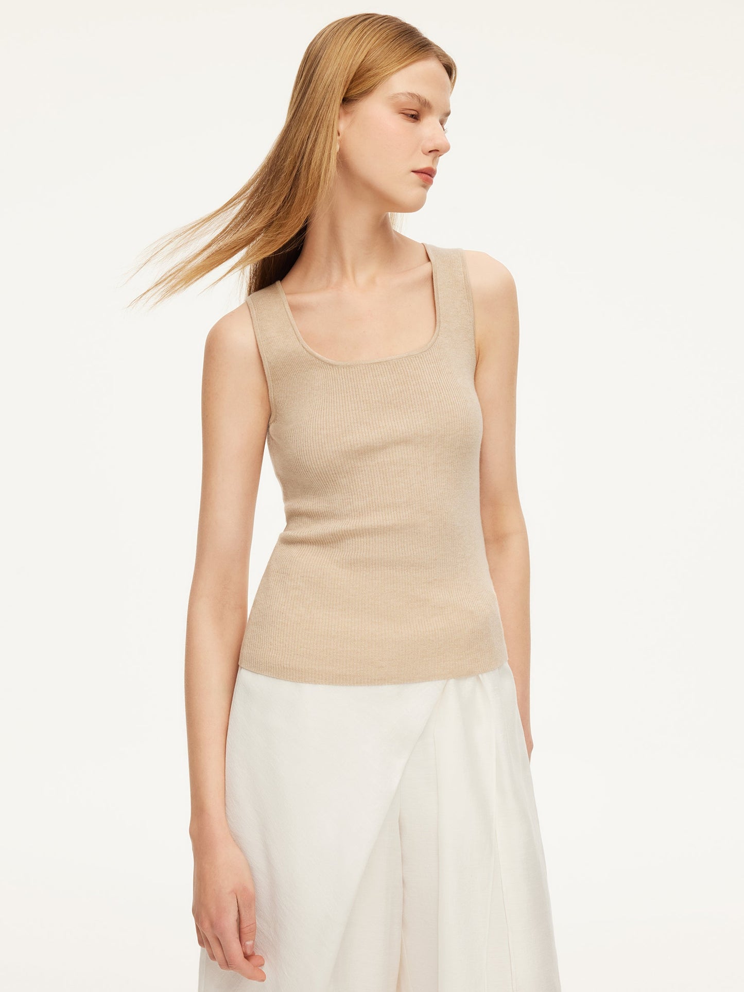 Square Neck Women Knit Tank Top