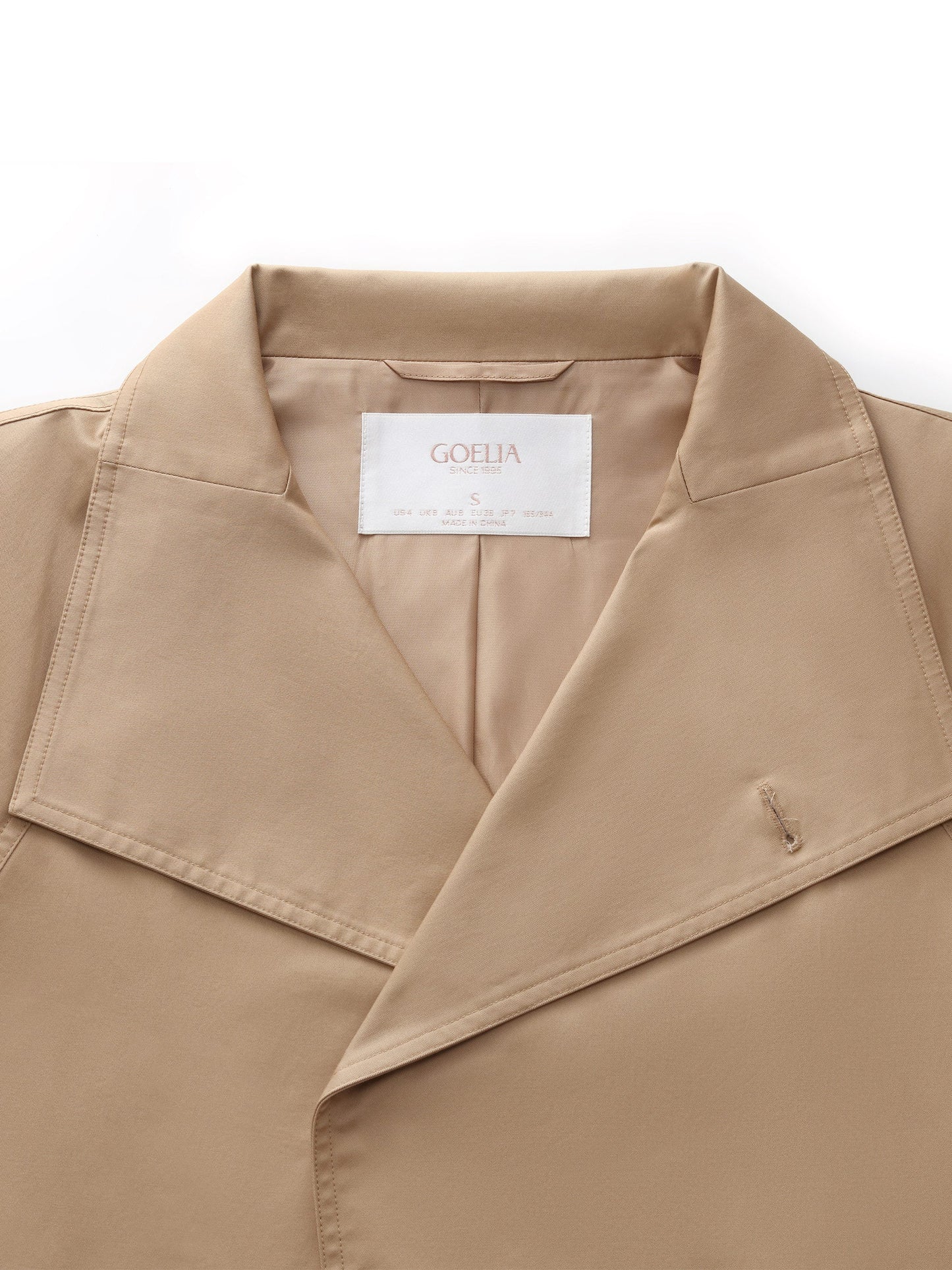 Cotton Color Block Cuffs Unisex Trench Coat
