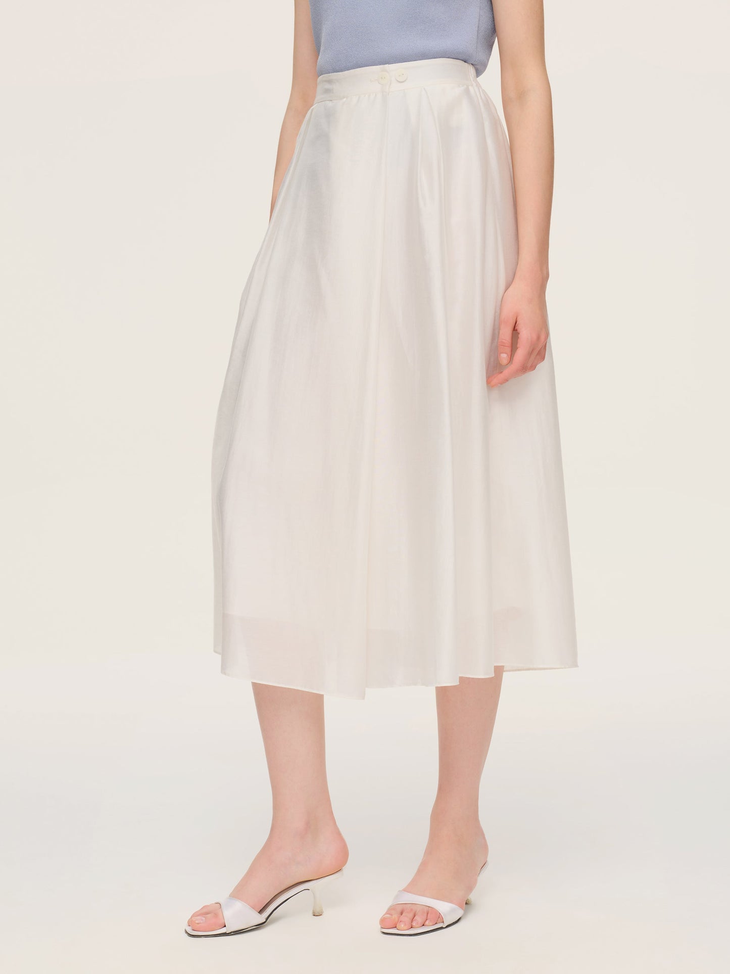 Tencel Blend Adjustable Waist Women A-Line Culottes