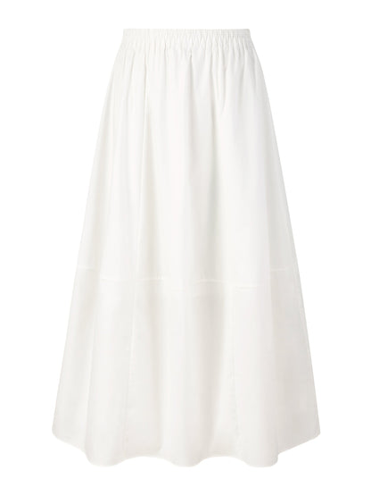 Cotton Blend Elastic Waist Women Skirt