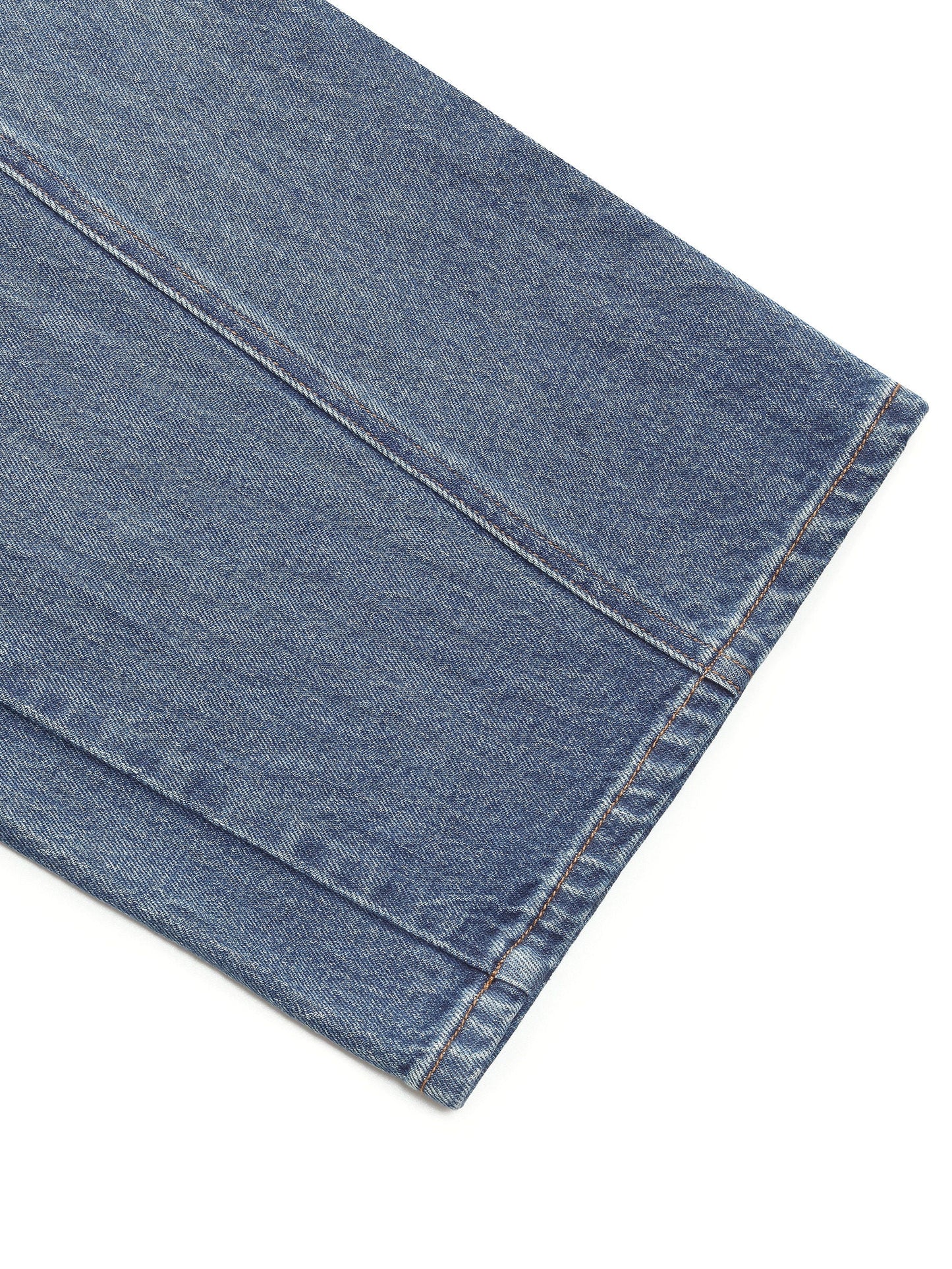 [Preview] Cotton Denim Women Curved Leg Jeans With Belt
