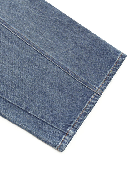 [Preview] Cotton Denim Women Curved Leg Jeans With Belt
