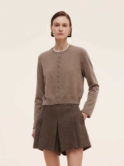 100% Cashmere Faux Two-Piece Women Cardigan