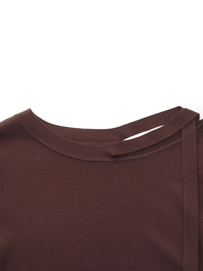 Triacetate Lyocell Blend Women Ribbon Knit Top