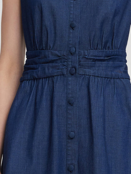 Denim A-Line Sleeveless Women Mini Dress