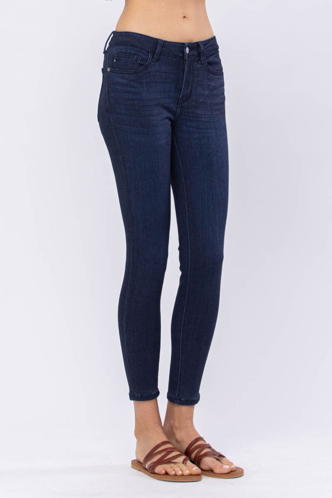 Judy Blue Mid Rise Dark Denim Skinny Jeans