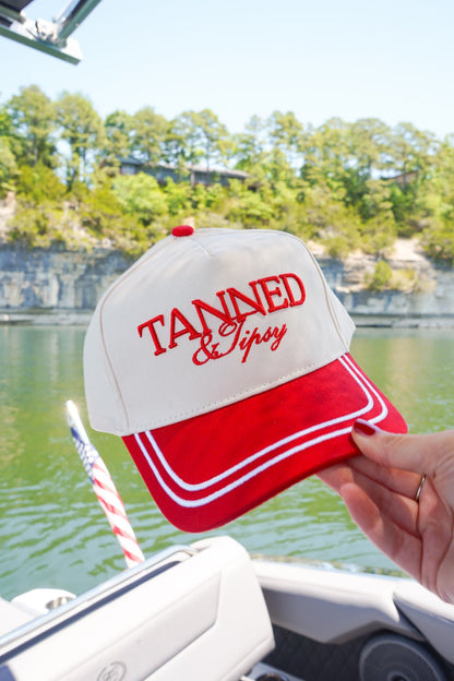 Tanned & Tipsy - Red Vintage Trucker Hat