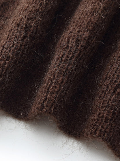 Mohair Wool Blend Women Hand-Crocheted Floral Sweater