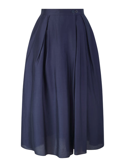 Tencel Blend Adjustable Waist Women A-Line Culottes