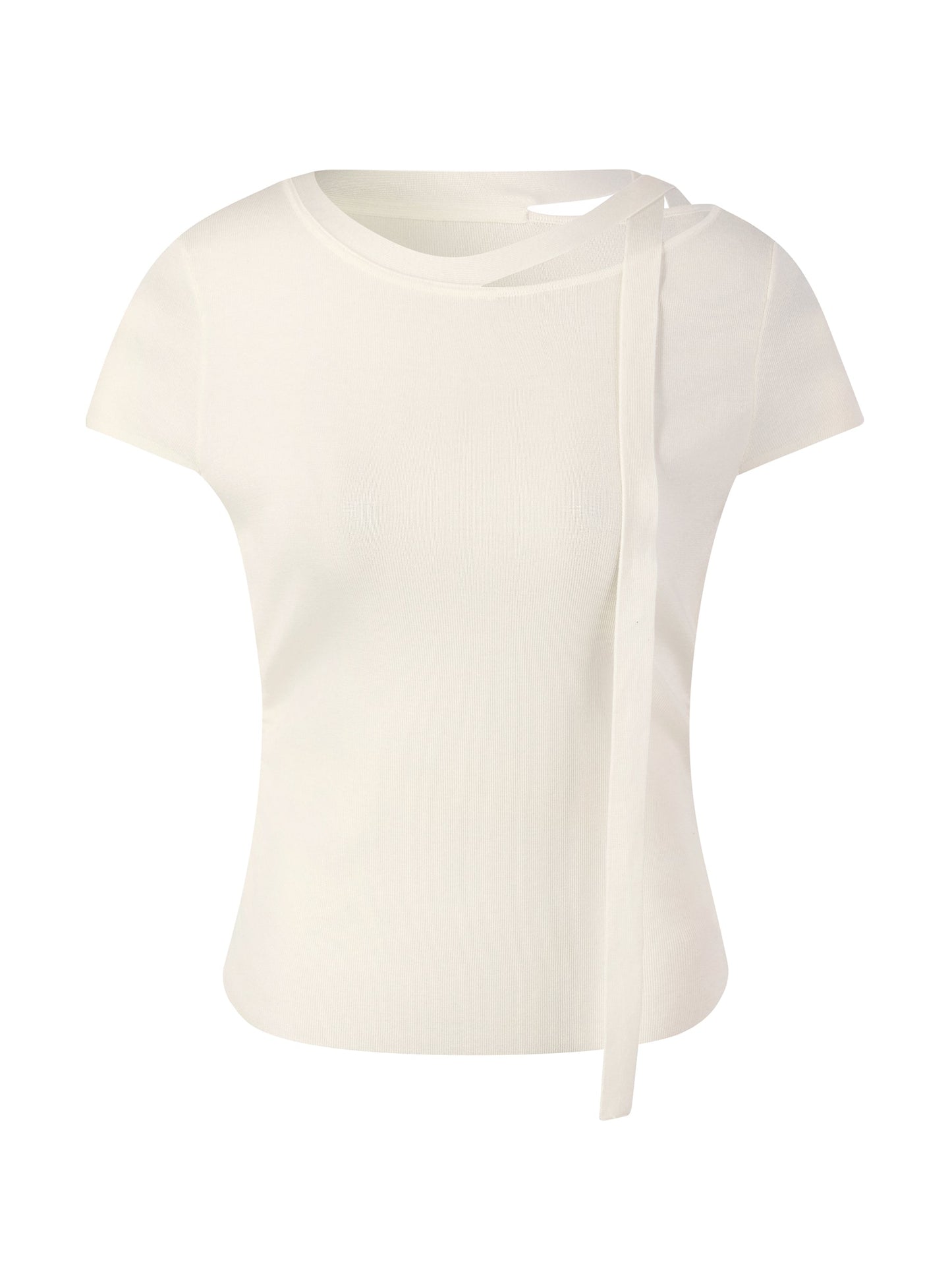 Triacetate Lyocell Blend Women Ribbon Knit Top