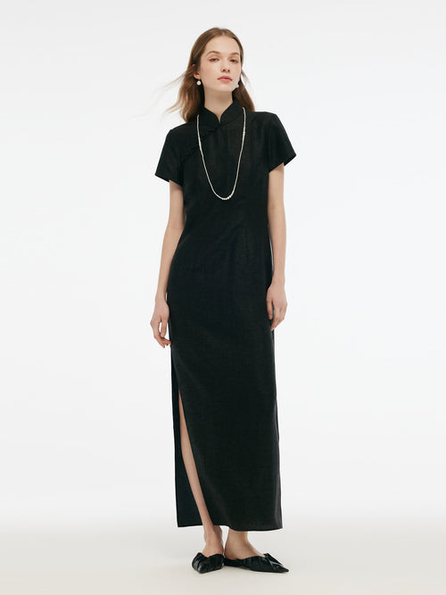18MM Xiang Yun Silk Women Qipao Maxi Dress