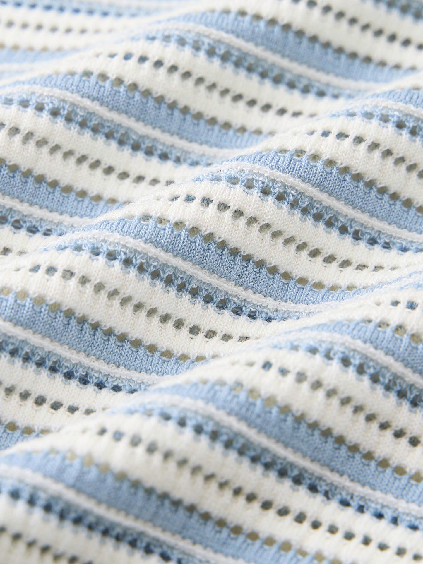 Lyocell Blend Blue And White Stripe Women Knit Top