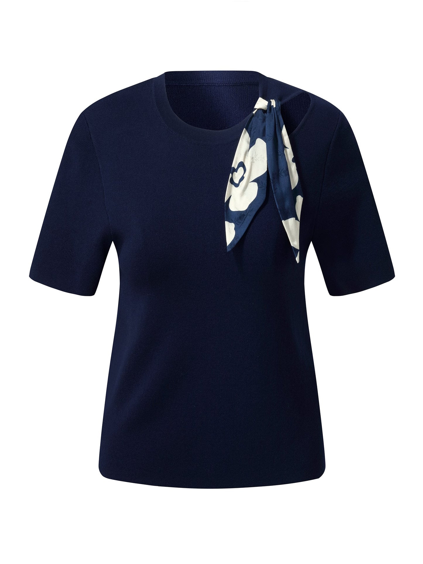Tencel Blend Cut Out Women Knit Top