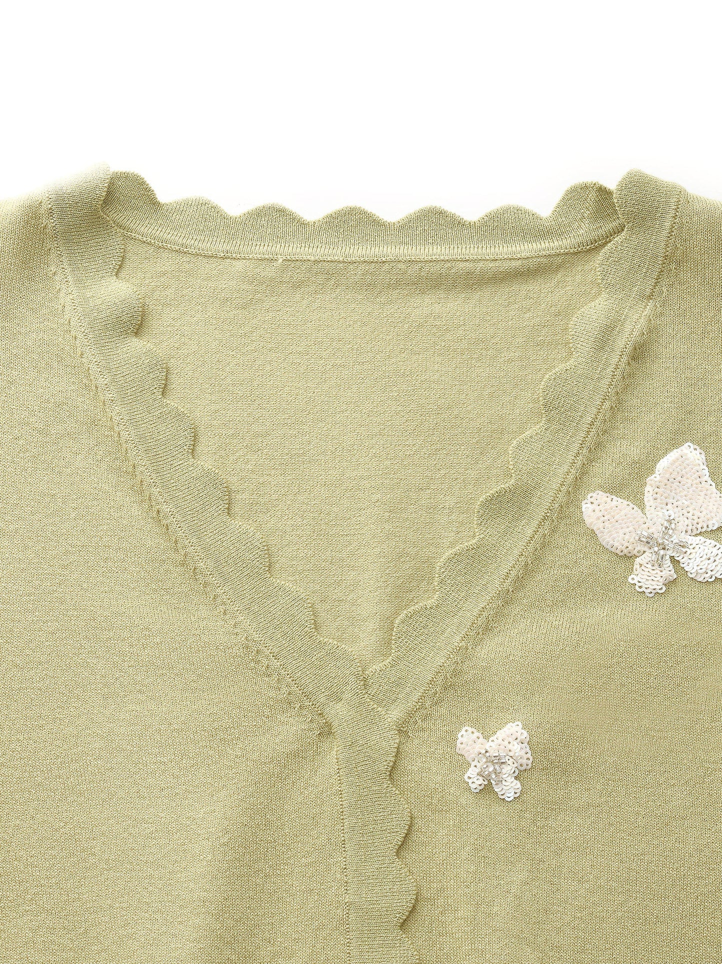 Tencel Blend Butterfly Embroidered Women Knit Top