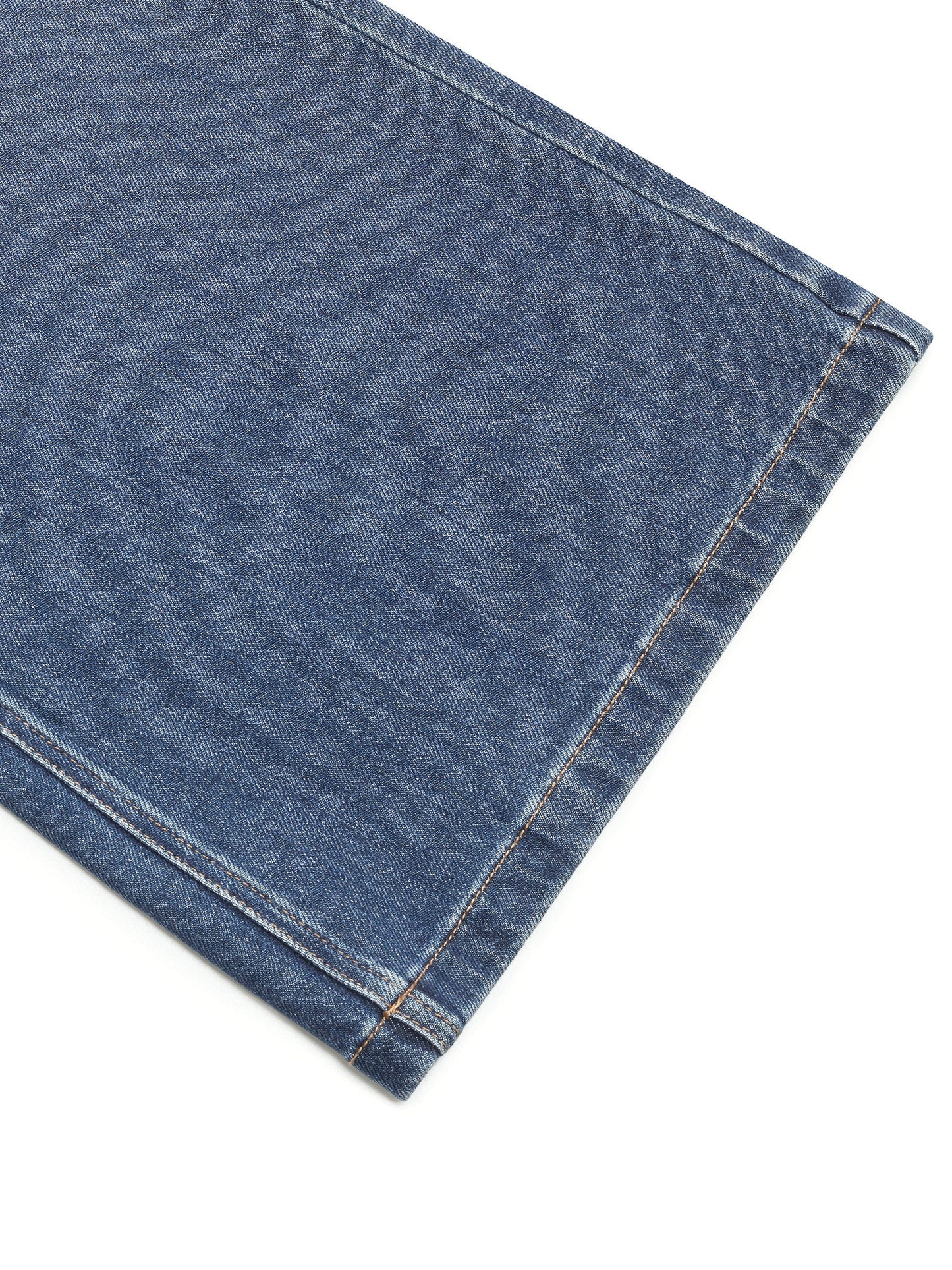 Lyocell Blend Denim Women Flared Palazzo Jeans With Belt