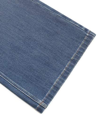 Lyocell Blend Denim Women Flared Palazzo Jeans With Belt