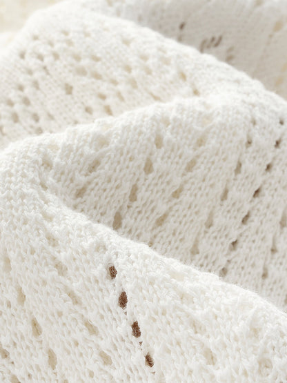 V-Neck Women Long Open-Knit Cardigan