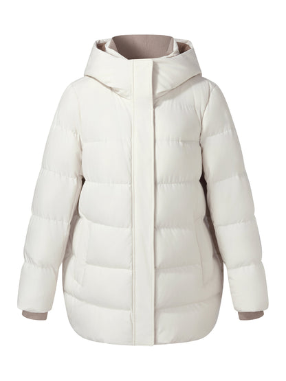 H-Line Windproof Hooded Goose Down Coat