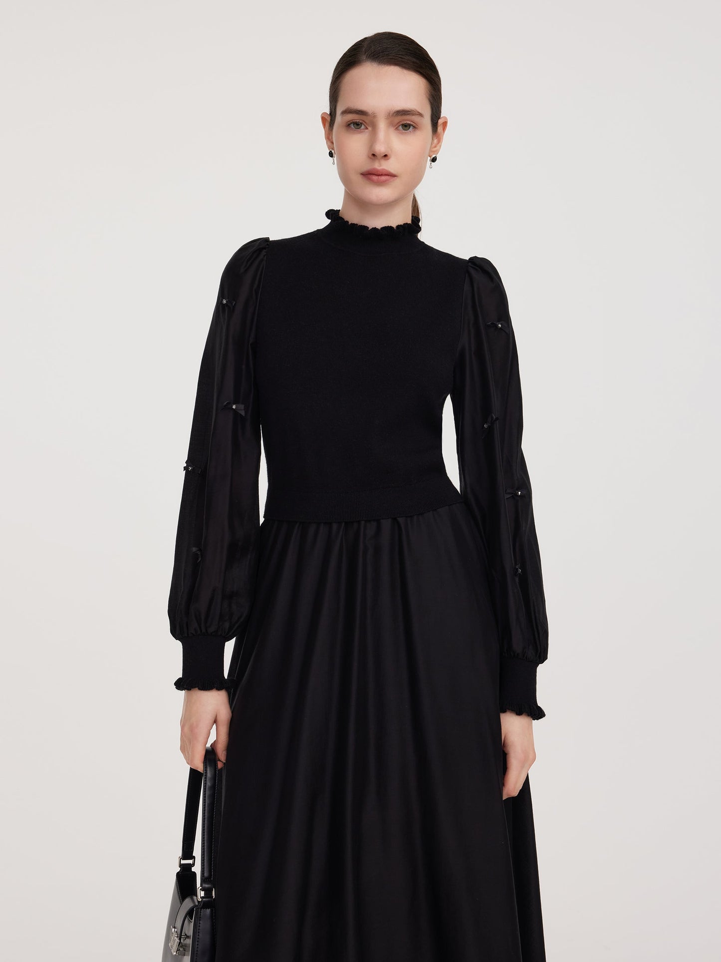 Tencel Blend Patchwork Women Maxi Dress