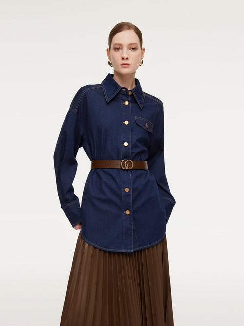 Denim Loose Fit H-Line Women Shirt
