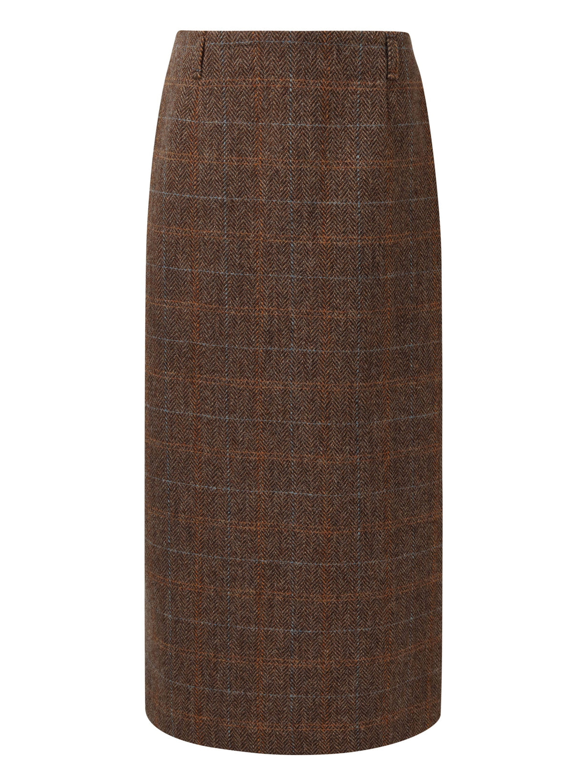 100% Wool Plaid Women Column Skirt