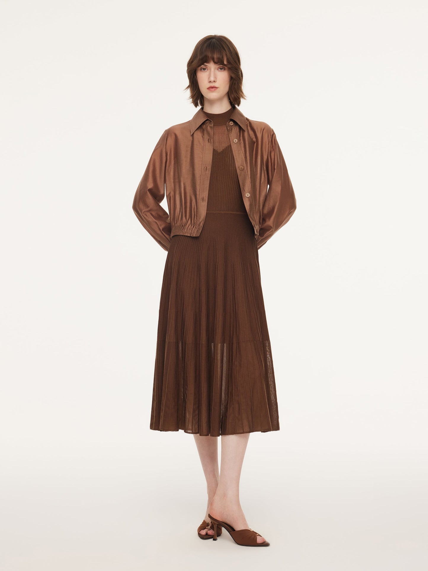 Tencel Blend Women Sheer Cropped Jacket