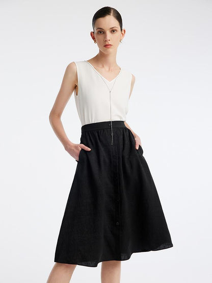 Xiang Yun Silk Knee-Length Women Skirt
