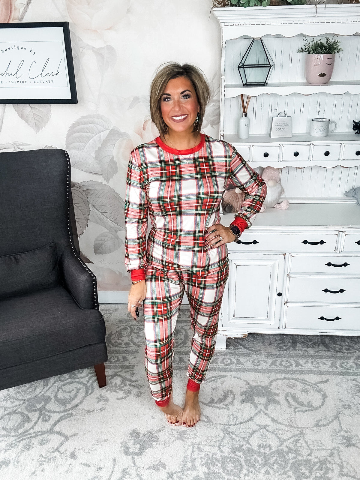 Mrs. Claus Plaid Christmas Pajamas
