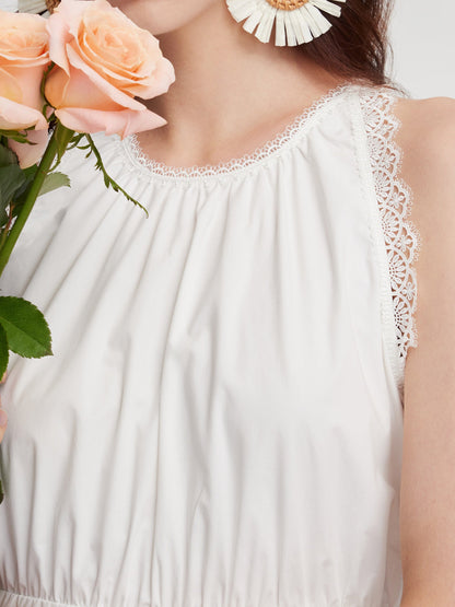 100% Cotton A-Line Women Maxi Vest Dress