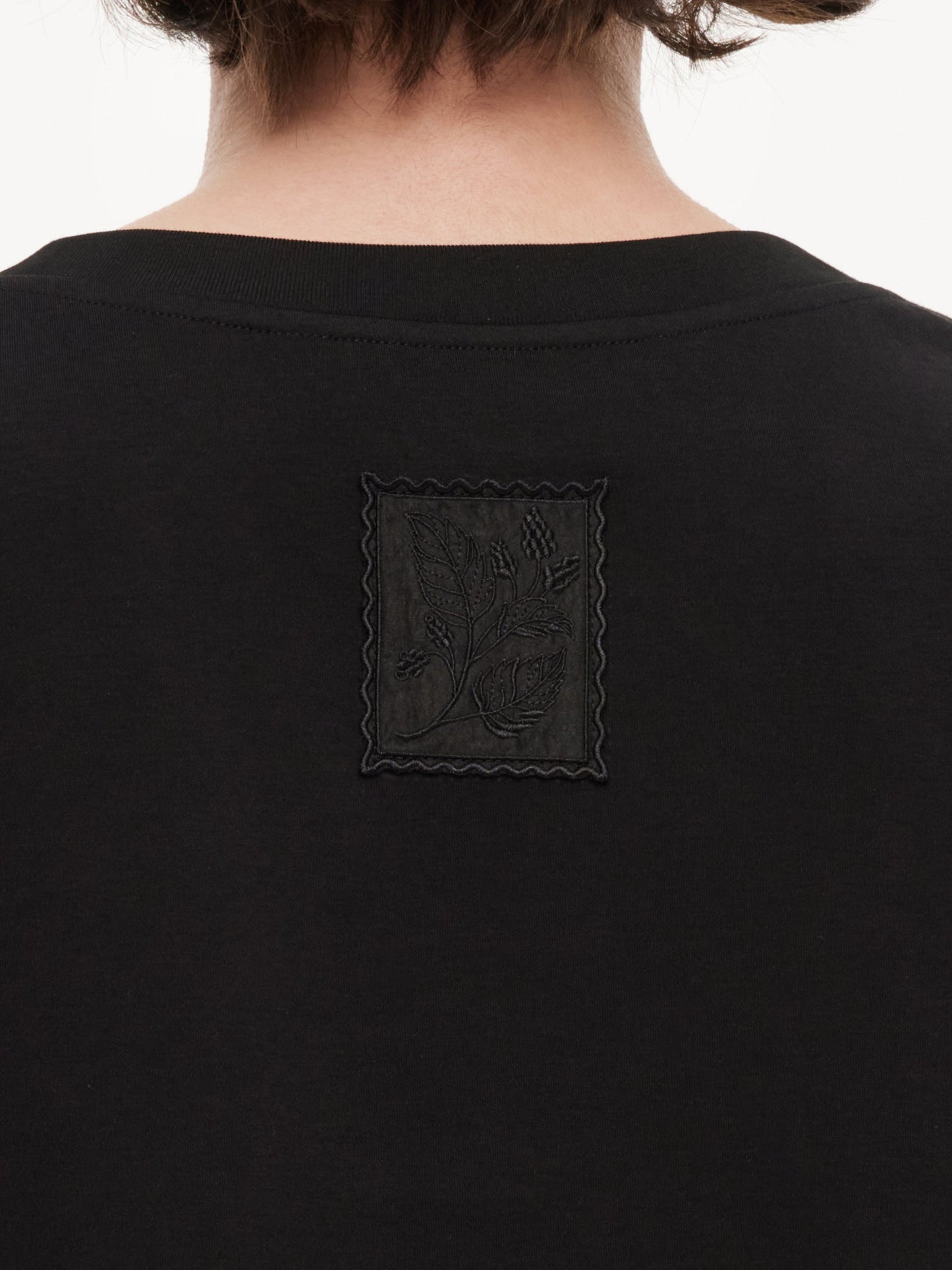 18MM Gambiered Canton Gauze Unisex Patchwork T-Shirt