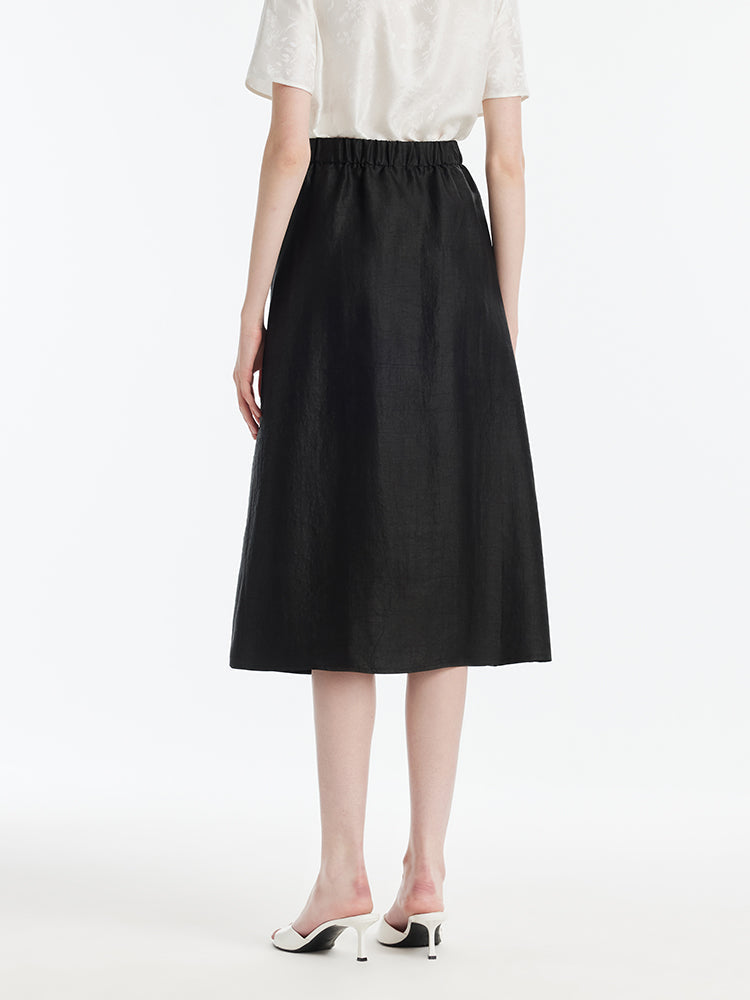 Xiang Yun Silk New-Chinese Style Slit Women Skirt