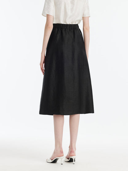 Xiang Yun Silk New-Chinese Style Slit Women Skirt