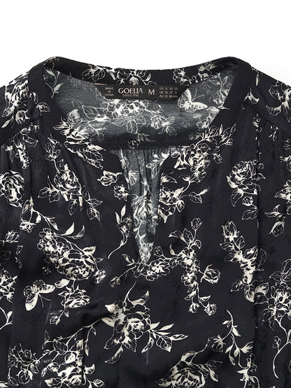 Floral Print Gathered Waist Women Maxi Dress