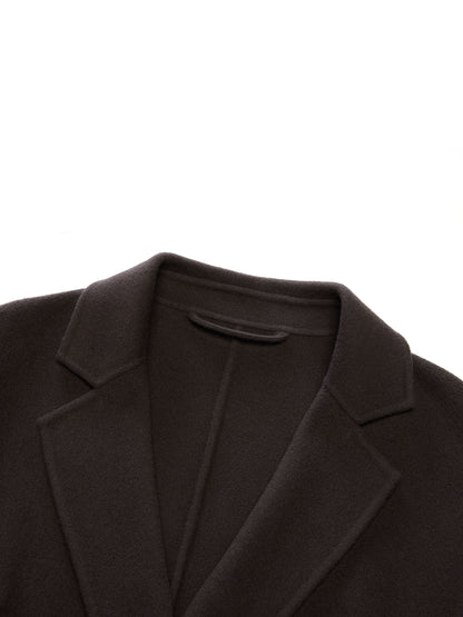 Cashmere Wool Blend Gathered Waist Women Overcoat