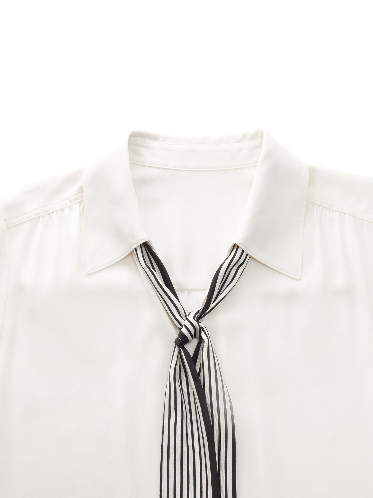 [Preview] 22MM Mulberry Silk Women Blouse With Silk Scarf