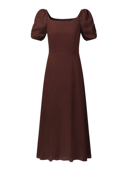 [Preview] 10.5 MM Mulberry Silk Square Neck Women Maxi Dress