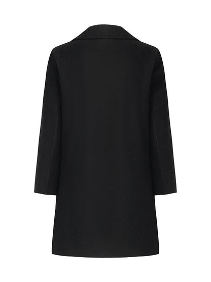 Wool And Cashmere Double-Faced Notched Lapel Women Coat